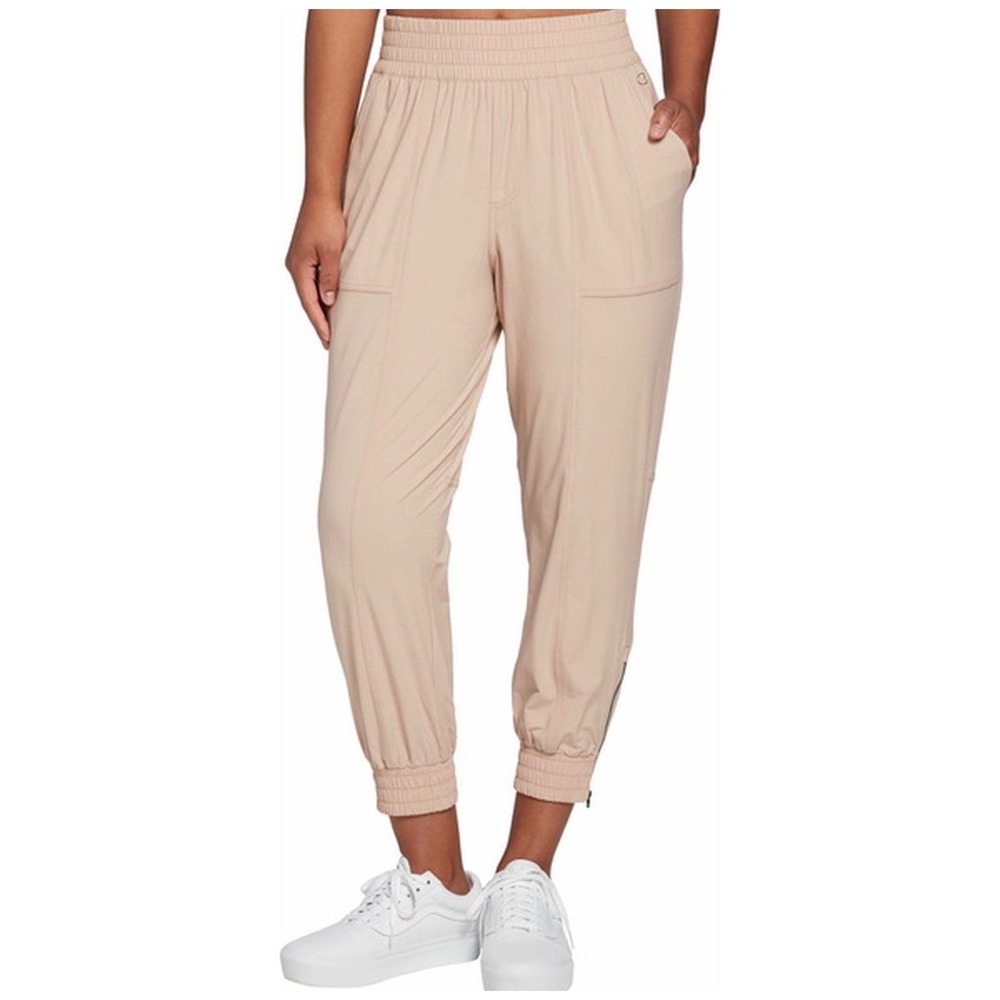 CALLA‎ Women's Dust Pink Jogger Pants Elastic Waist Zipper Ankle Size XXL